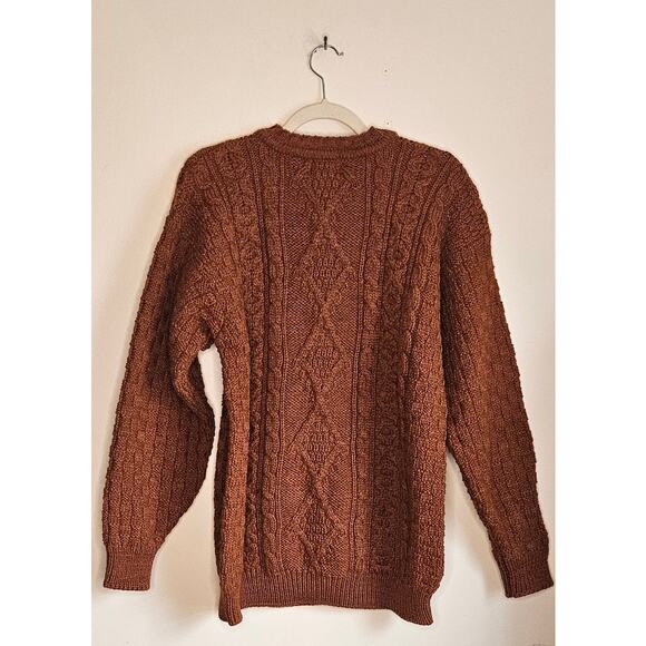 Cabela's 100% Pure New Wool Men's Sweater, Rust, Sz L, Ireland - Picture 4 of 5